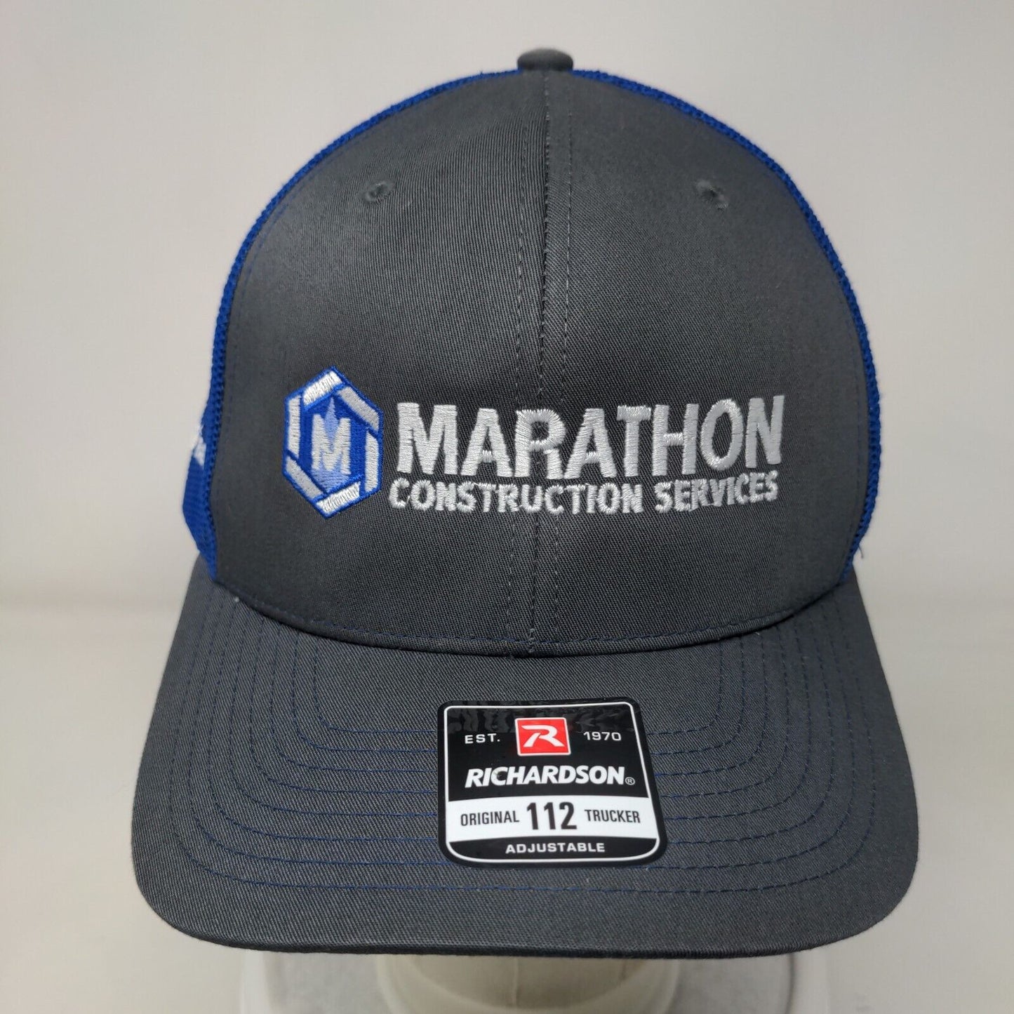 Marathon Construction Services Snapback Trucker Hat Multi One Size Adjustable