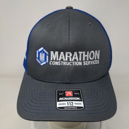 Marathon Construction Services Snapback Trucker Hat Multi One Size Adjustable