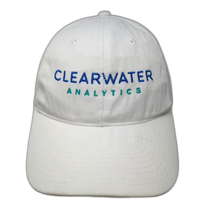 Hit Baseball Cap White OSFM Clearwater Analytics Logo Embroidered Strapback Hat