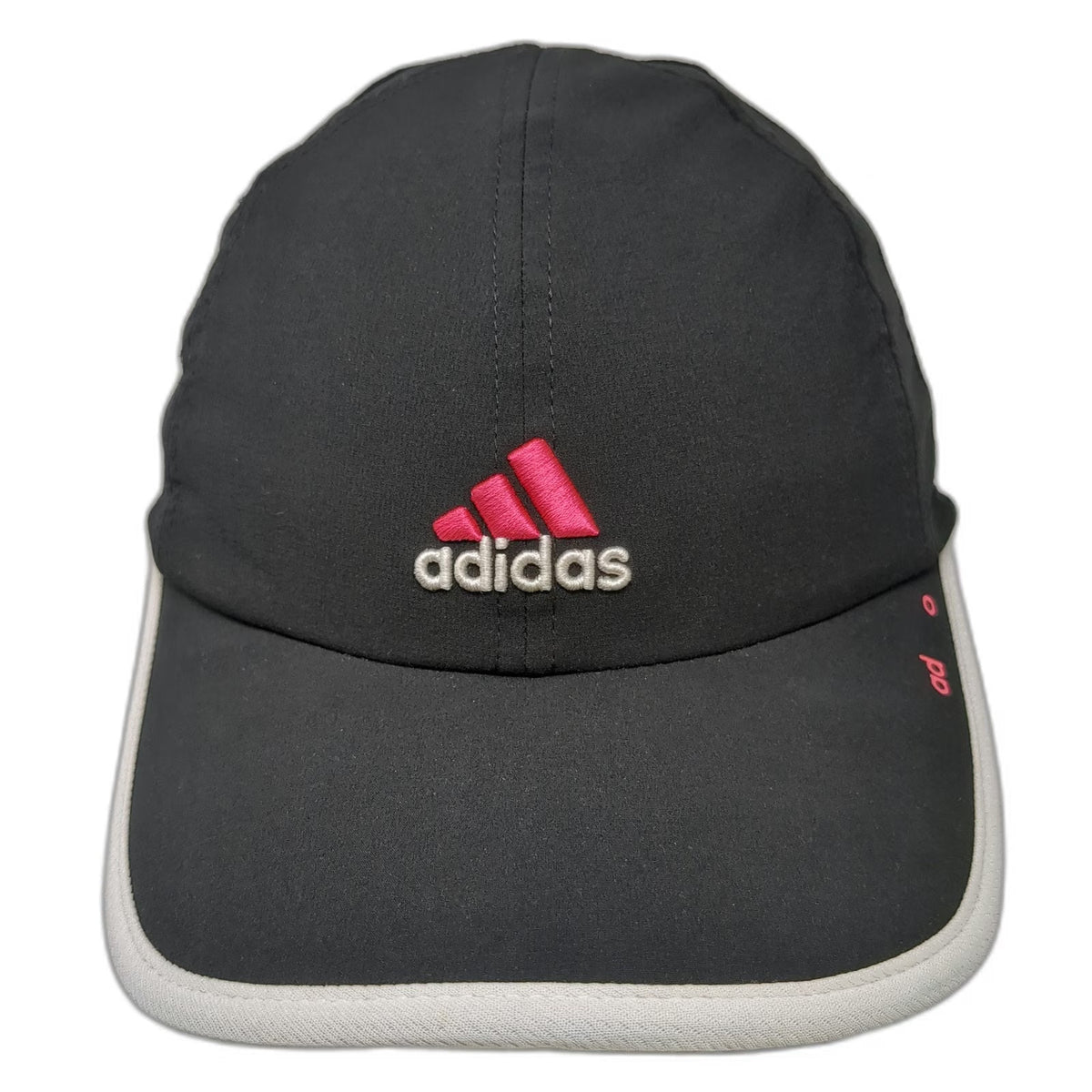 Adidas Baseball Cap Black One Size Strapback Climalite Mesh Pink Logo Piping Hat
