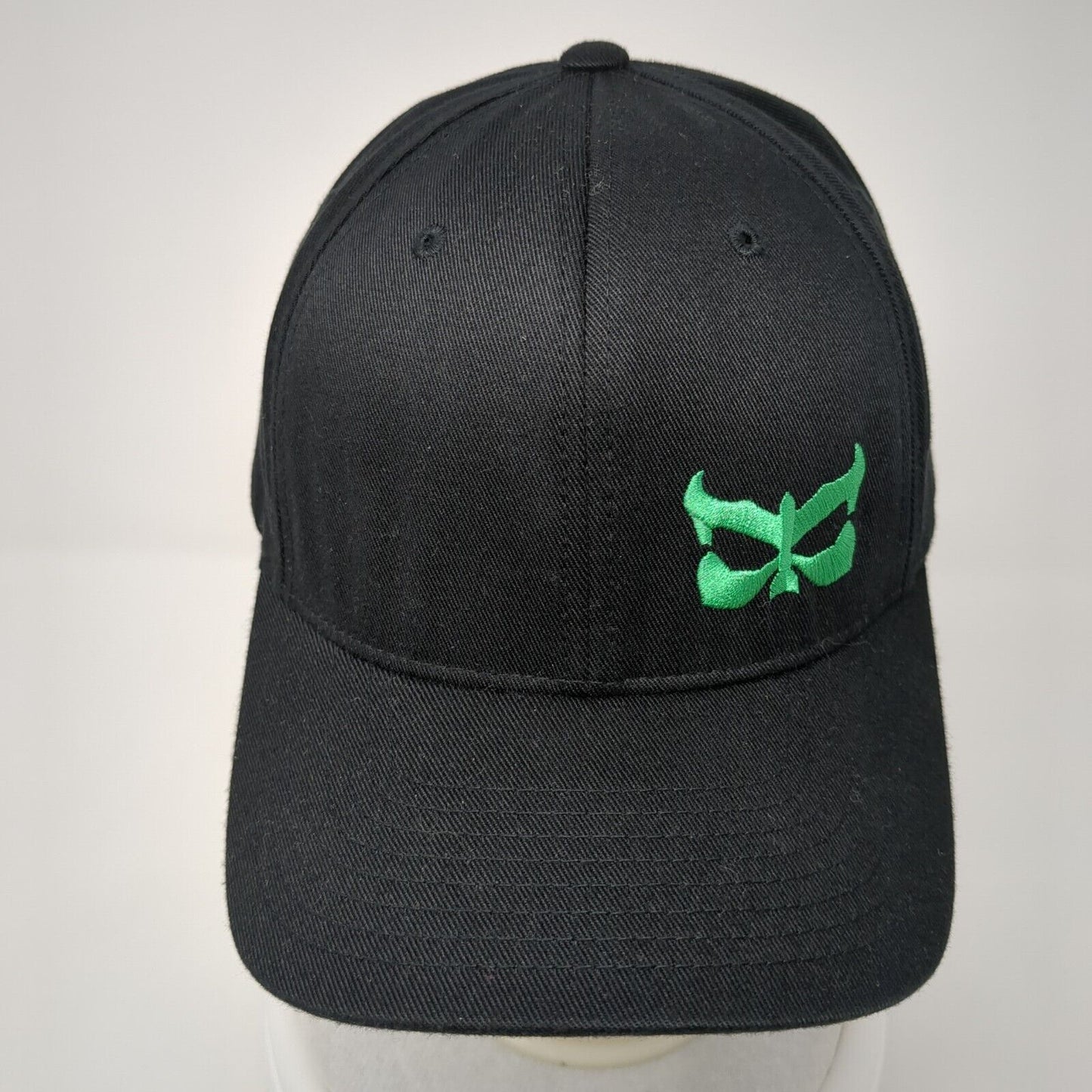 Kau Fitted Hat Black L-XL Embroidered Logo Flexfit Solid 6 Panel