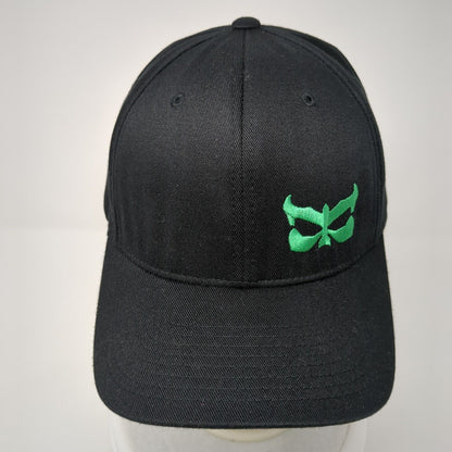 Kau Fitted Hat Black L-XL Embroidered Logo Flexfit Solid 6 Panel
