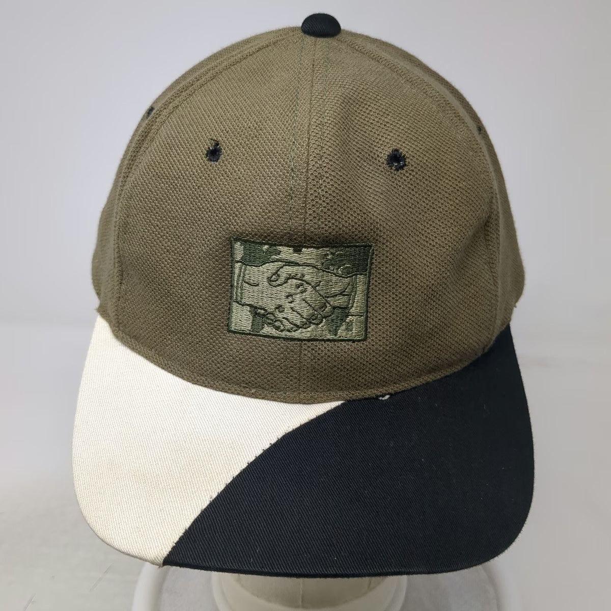 Hilton Snapback Green White Black One Size Handshake Chevron World Map Hat