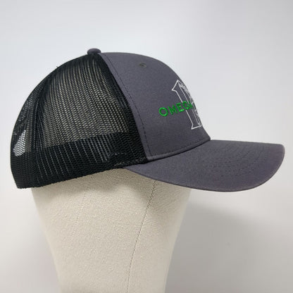 Omega Morgan Trucker Hat Gray One Size Mesh Snapback Strength Trust Embroidered