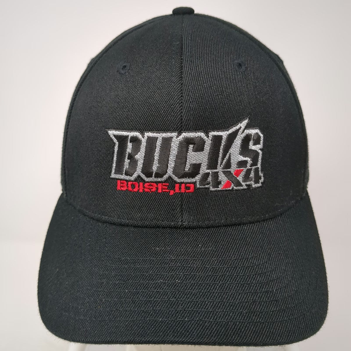 Richardson Baseball Cap Black M Boise ID Bucks 4x4 In God We Trust Stretch Hat