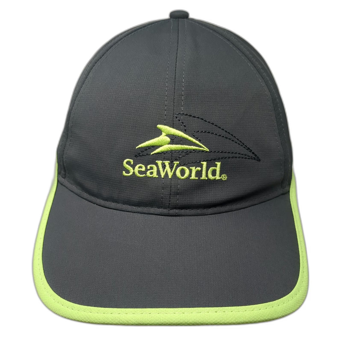 SeaWorld Hat Baseball Cap Gray One Size Mesh Side Panels Performance Adjustable