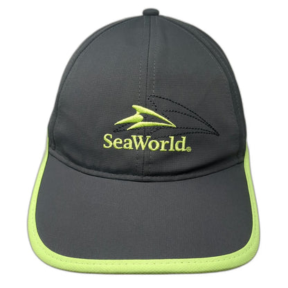 SeaWorld Hat Baseball Cap Gray One Size Mesh Side Panels Performance Adjustable