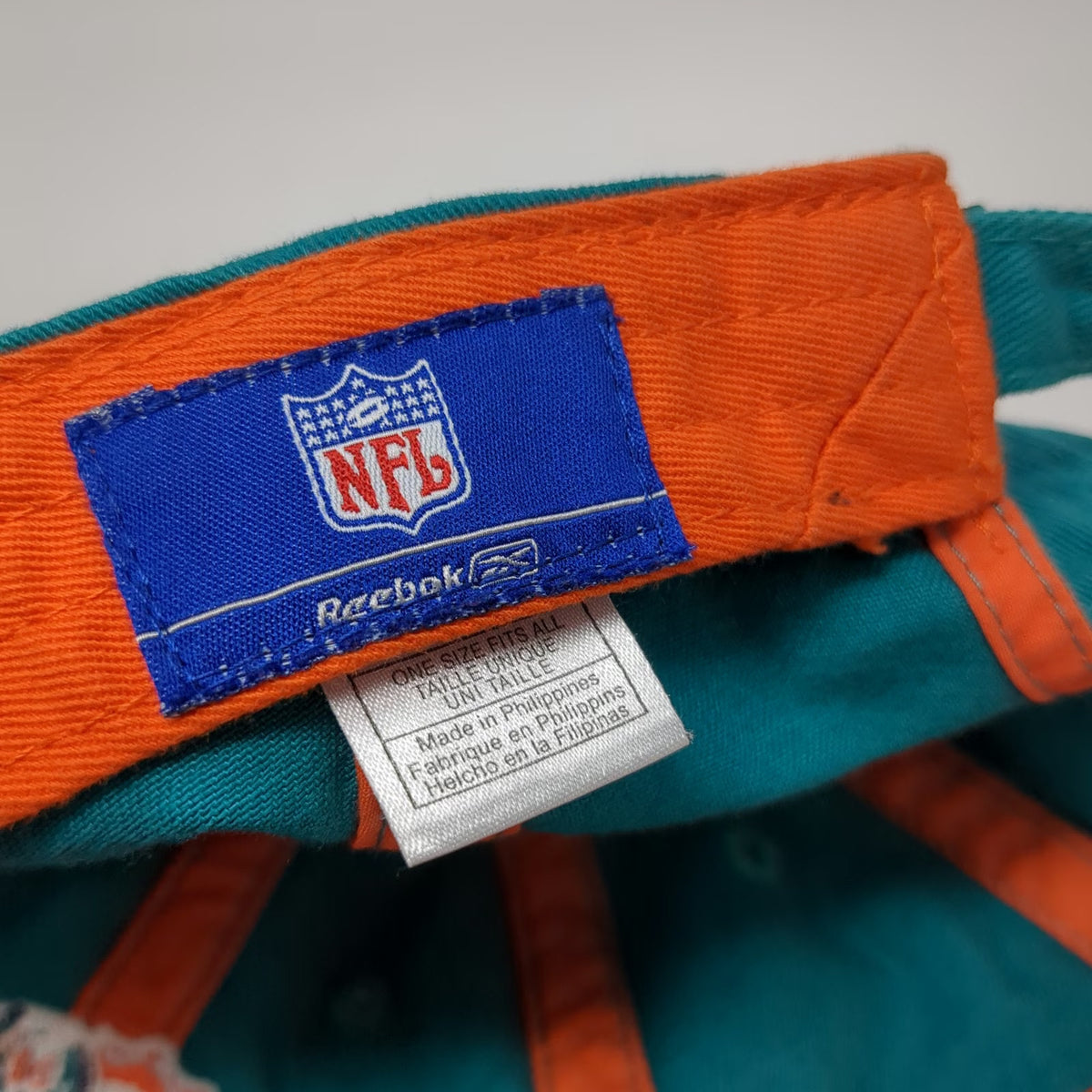 Miami Dolphins NFL Reebok Cap Blue Orange One Size Slideback Embroidered Hat