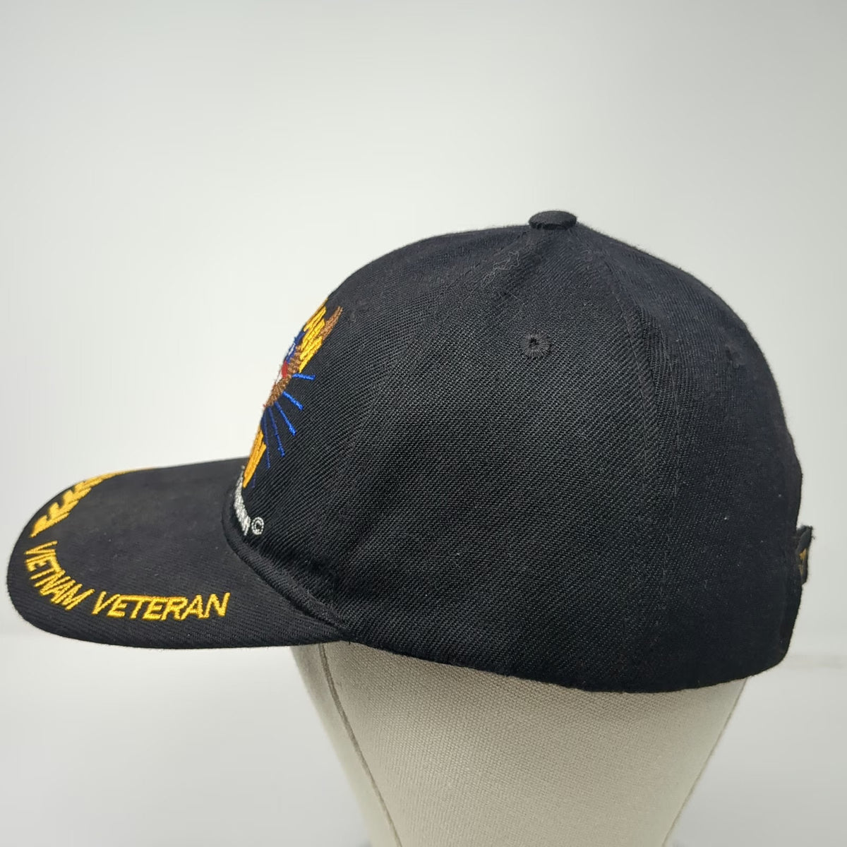 Kys Design Cap Vietnam Veteran Baseball Cap Black One Size Eagle Gold Leaf Hat