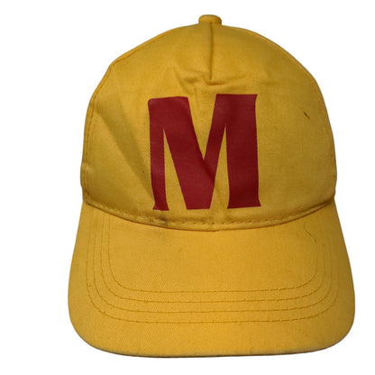 Letter M Snapback Hat Yellow Adult Adjustable Vent Holes Outdoor Cap