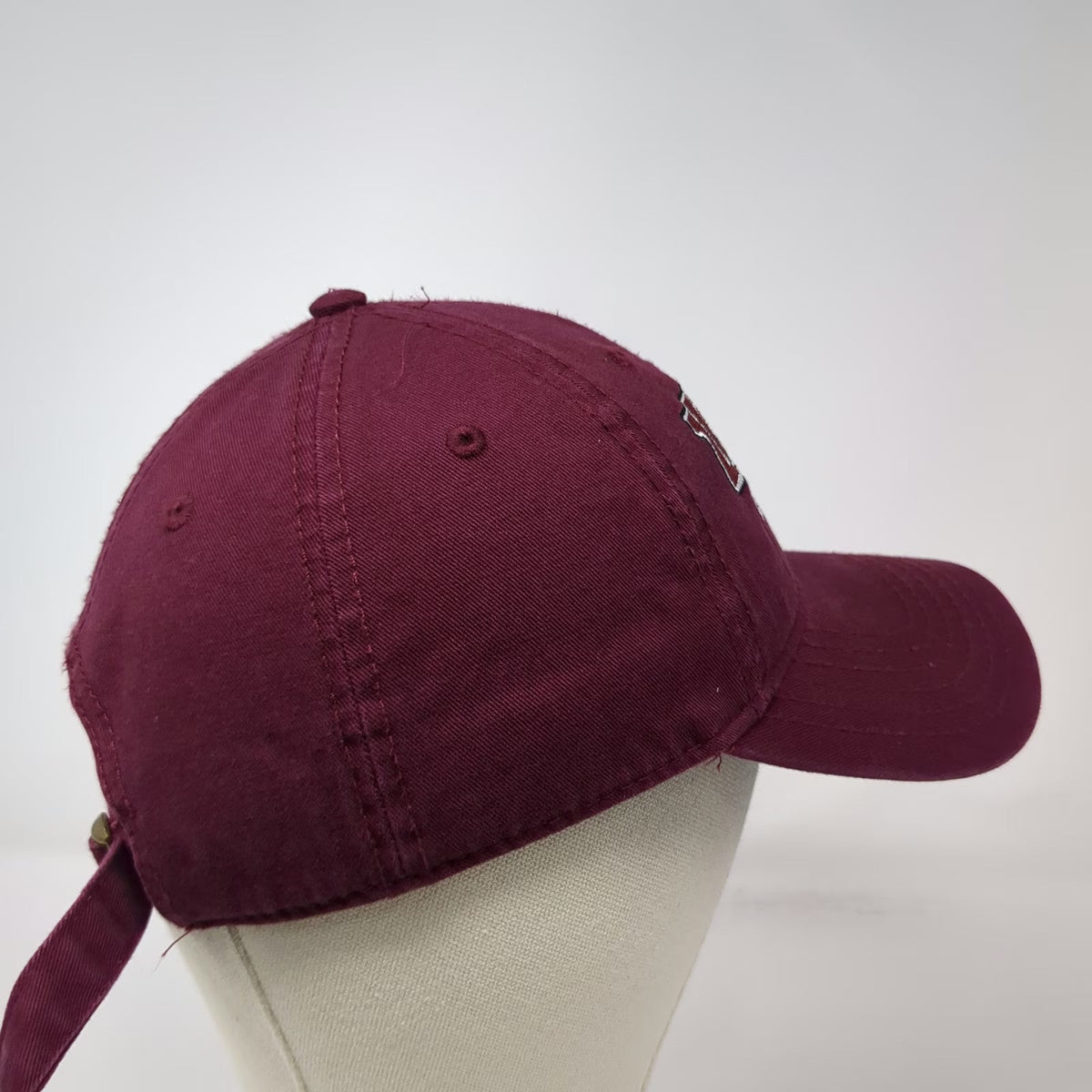 Otto UMass Dining Baseball Cap Red One Size Hat Embroidered Cotton Slideback
