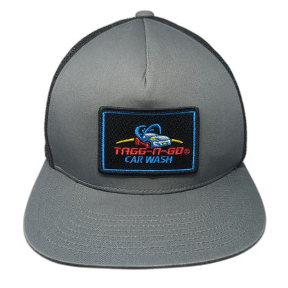 Pacific Headwear Trucker Hat Gray One Size Mesh Snapback Car Wash Logo Flat Bill