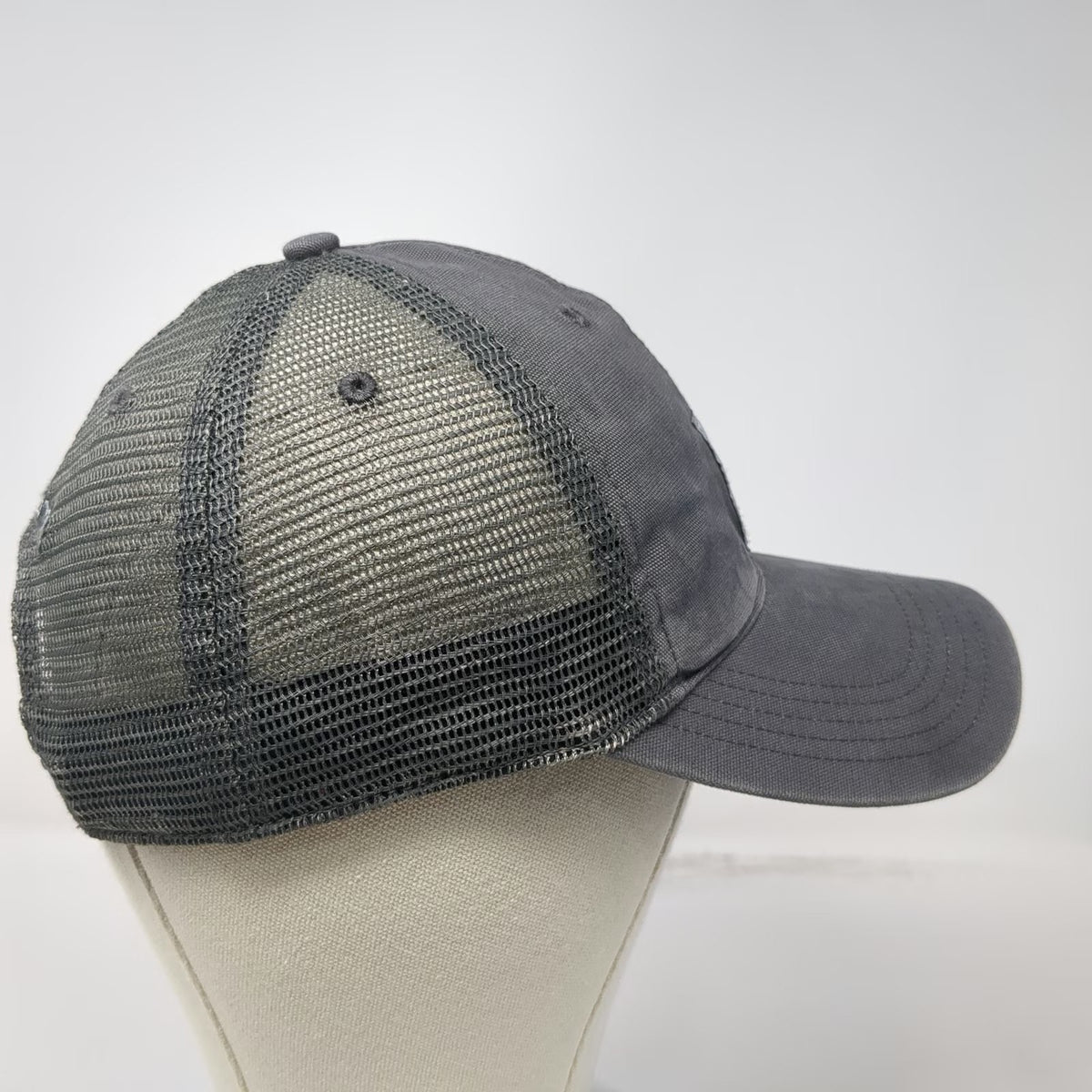 Carhartt Trucker Hat Gray One Size Mesh Back Snapback Logo Patch Canvas Workwear