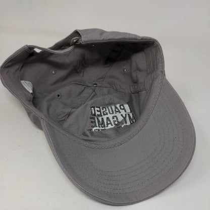 I Paused My Game To Be Here Slideback Hat Gray One Size Adjustable Embroidered