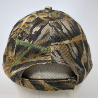 KC Caps Baseball Cap Brown Camo One Size Reed Strapback CED Embroidered Logo Hat