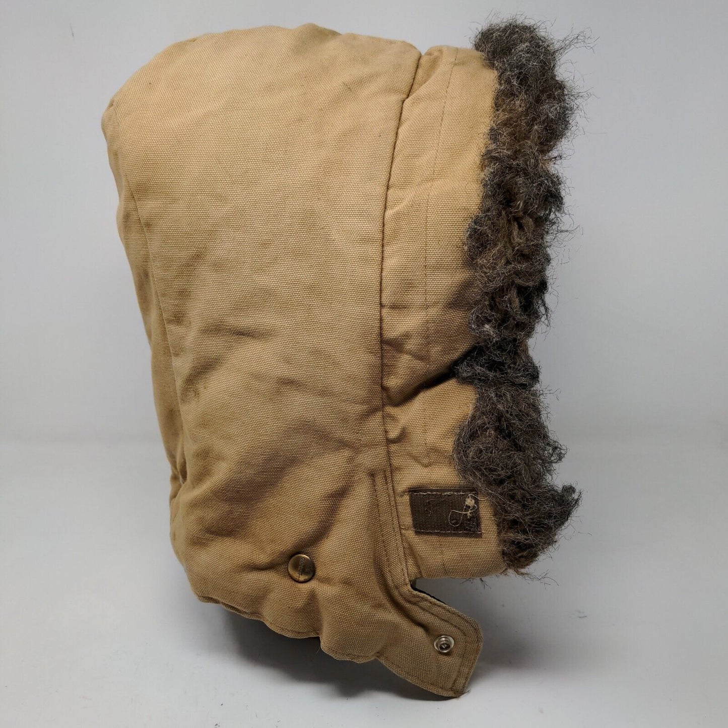 Carhartt Men's Snap On Vegan Fur Trimmed Hood Tan Canvas Insulated