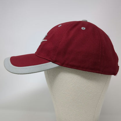 Nike Baseball Cap Red One Size Embroidered Swoosh Logo Strapback Just Do It Hat
