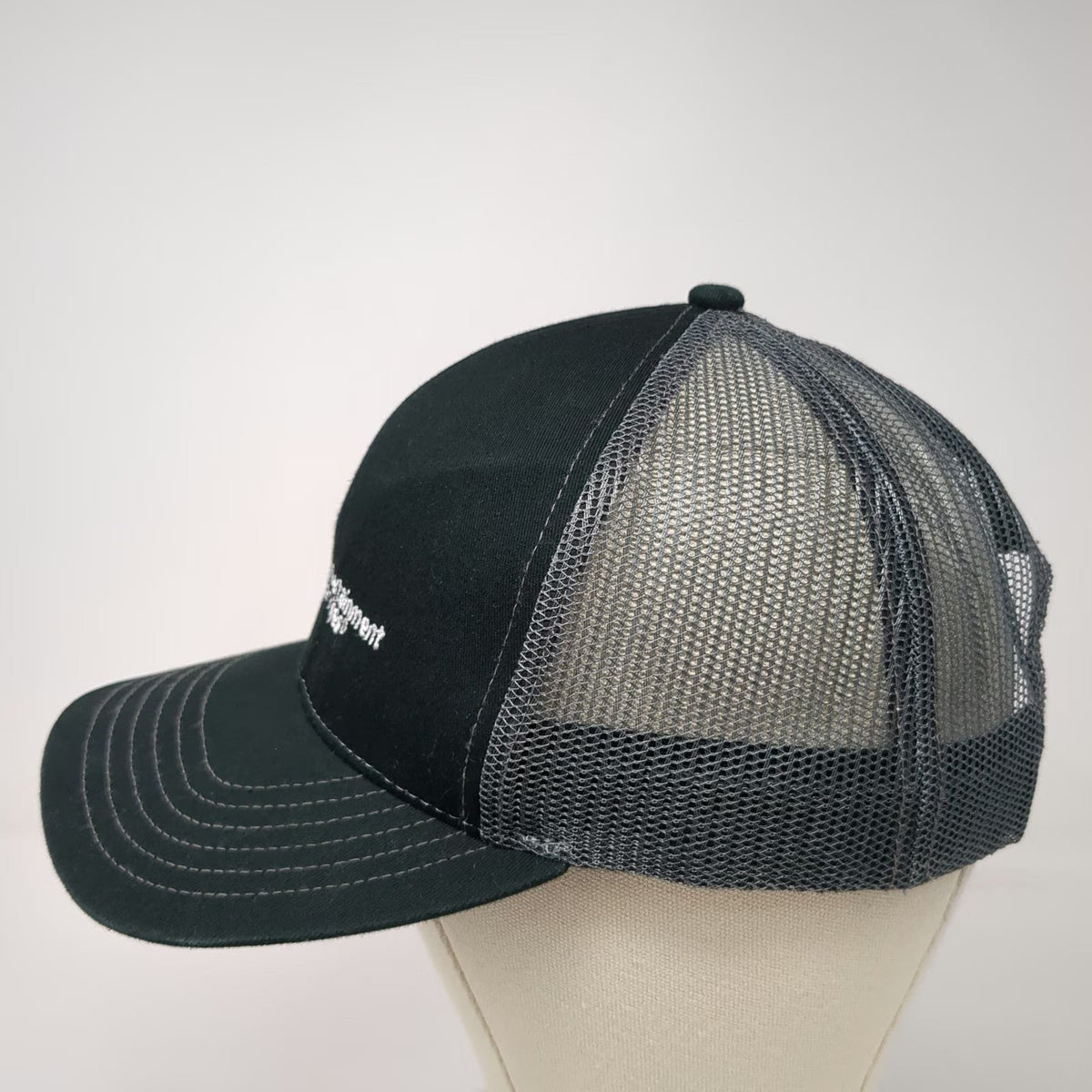 Outdoor Cap Trucker Hat Black Gray One Size Mesh Snapback Herc Entertainment