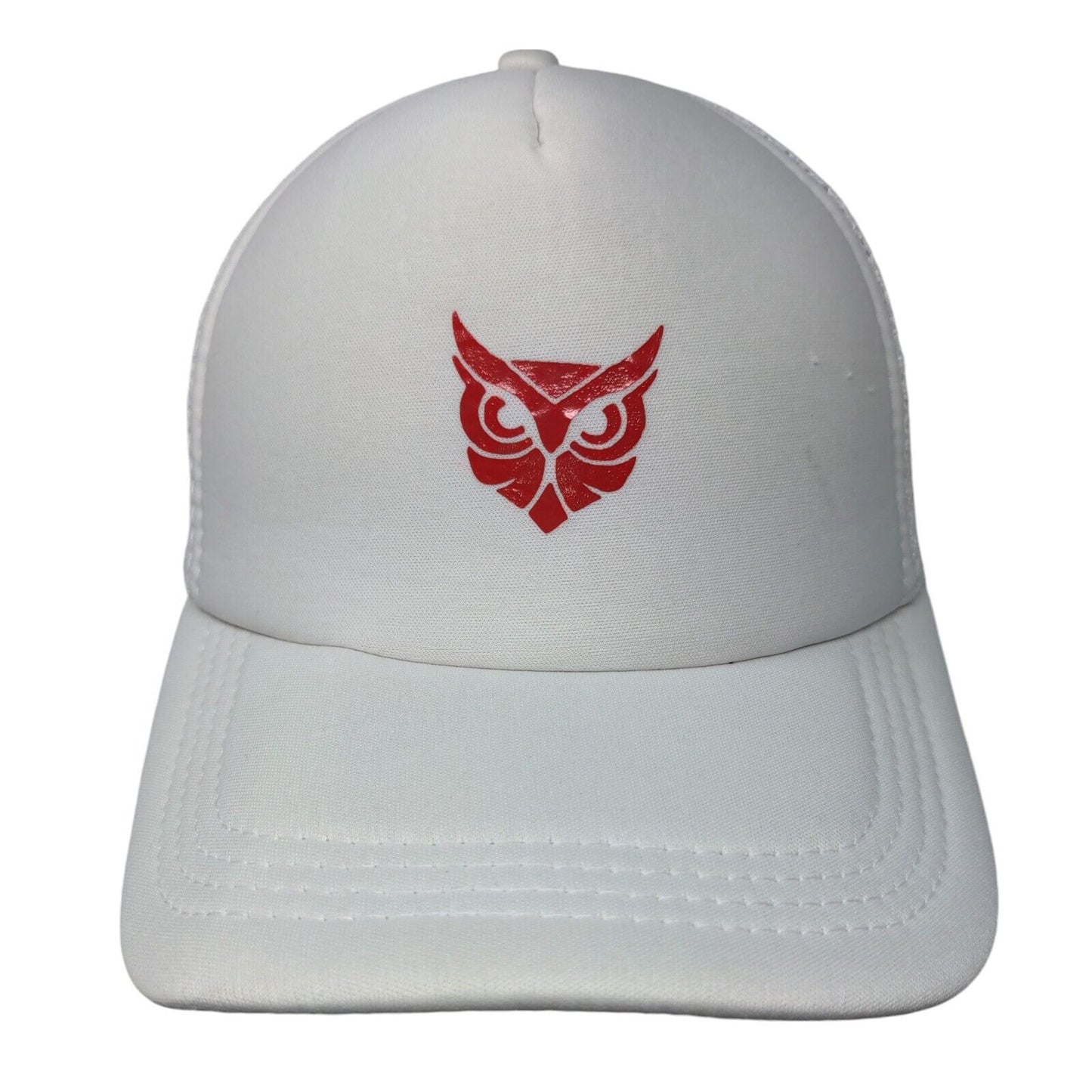 Owl Snapback Trucker Hat White One Size Adjustable Mesh Back 6 Panel