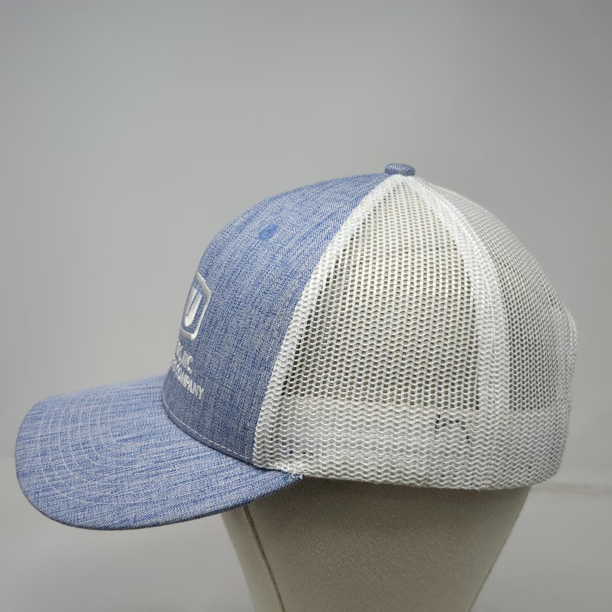 Fahrenheit Trucker Hat Blue One Size Sumter Utilities Quanta Services Heathered