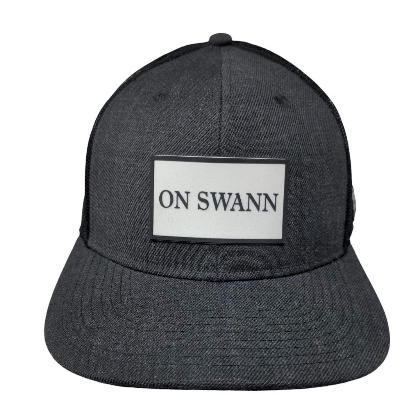 On Swann Snapback Mesh Back Trucker Hat Gray One Size Branded Bills