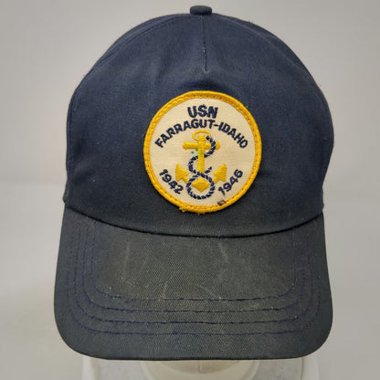 Langenberg Hat Co 5 Panel Blue One Size USN Farragut Idaho Snapback Anchor USA