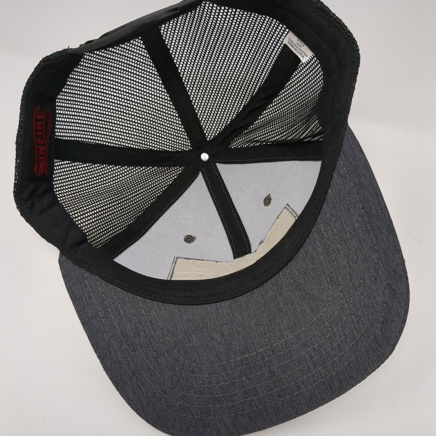 Sinfire Snapback Trucker Hat Gray One Size Adjustable Embroidered Mesh Back