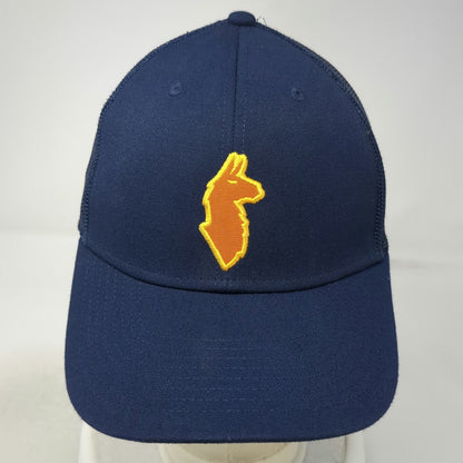 Cotopaxi Trucker Hat Blue One Size Llama Embroidered Logo Mesh Back Snapback