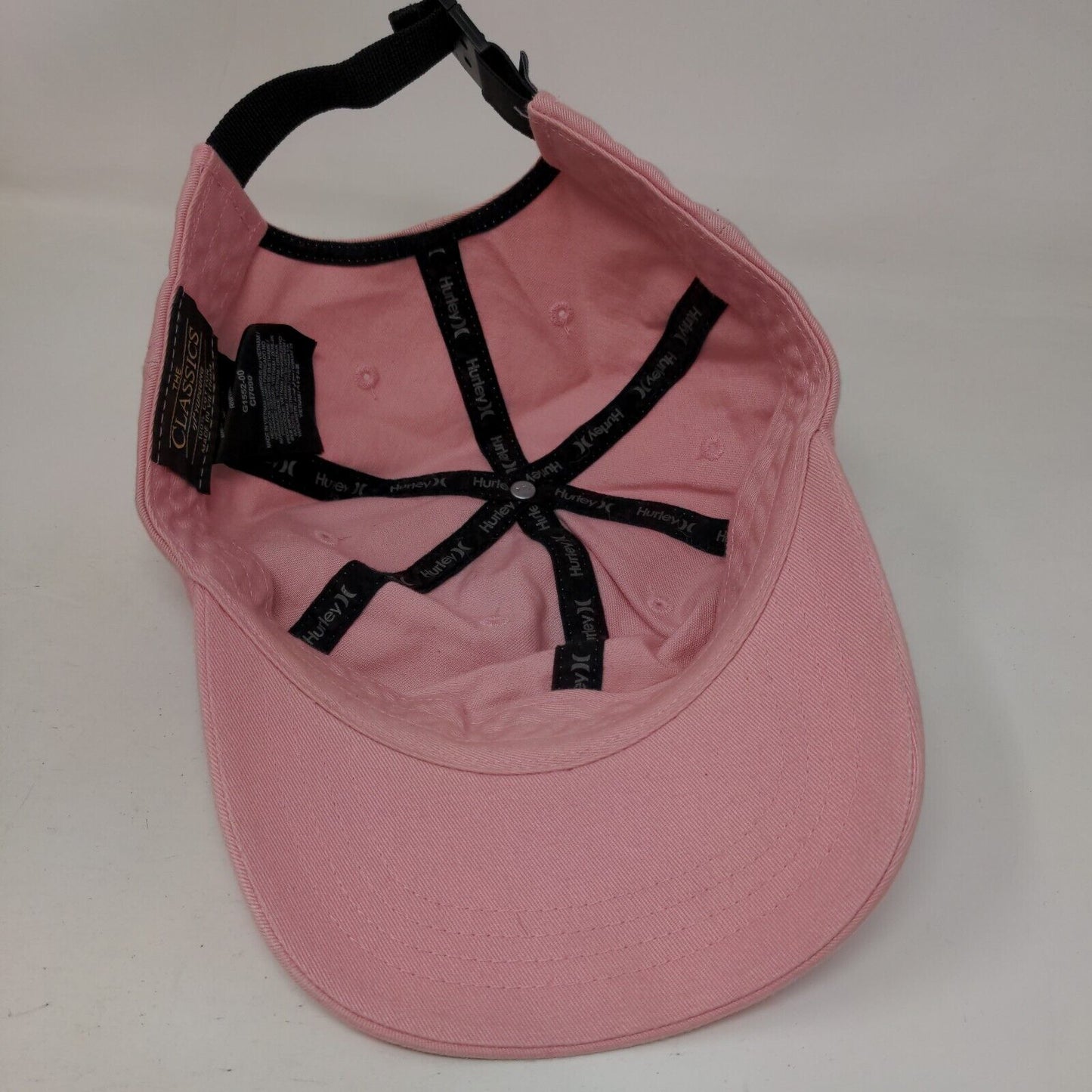 Hurley Slideback Hat Pink One Size Adjustable 6 Panel Vent Holes Yupoong