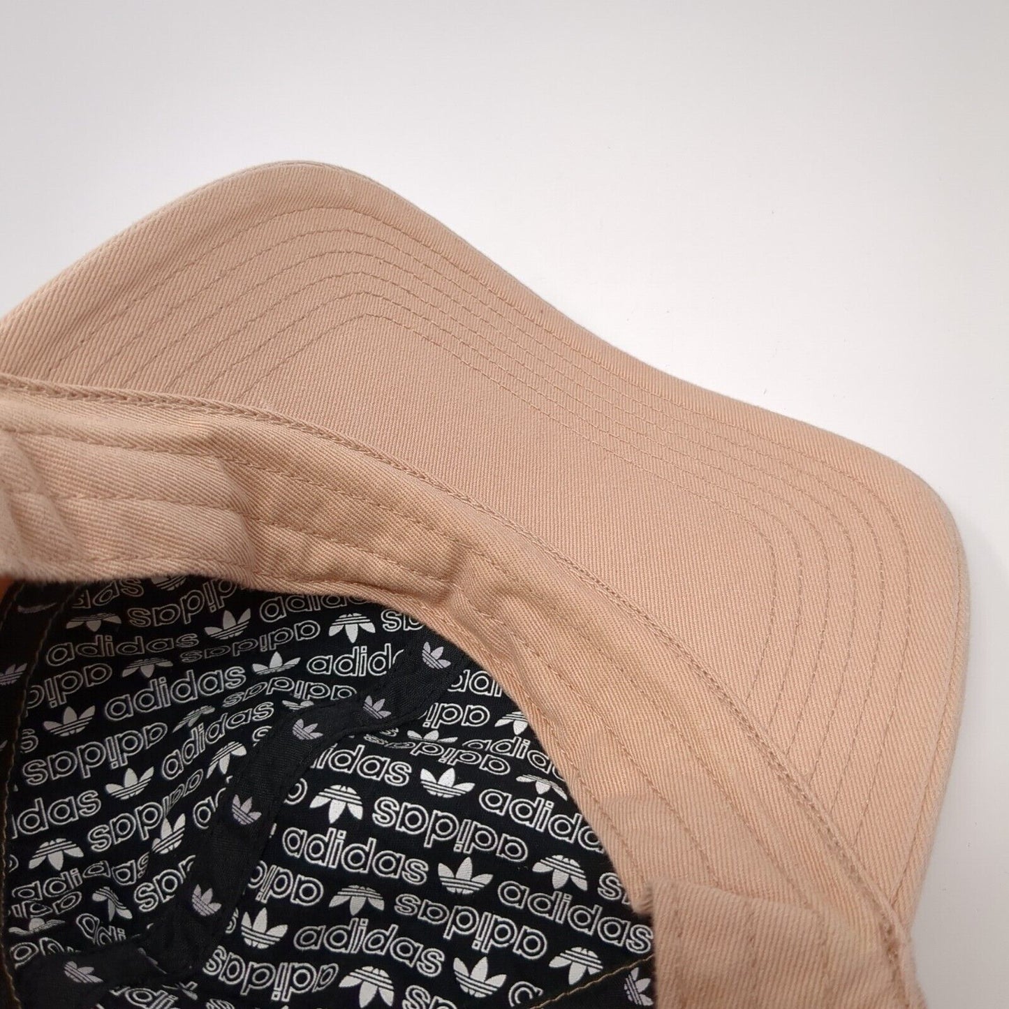 Adidas Slideback Hat Tan OSFA Adjustable Embroidered Trefoil Vented Holes Cotton