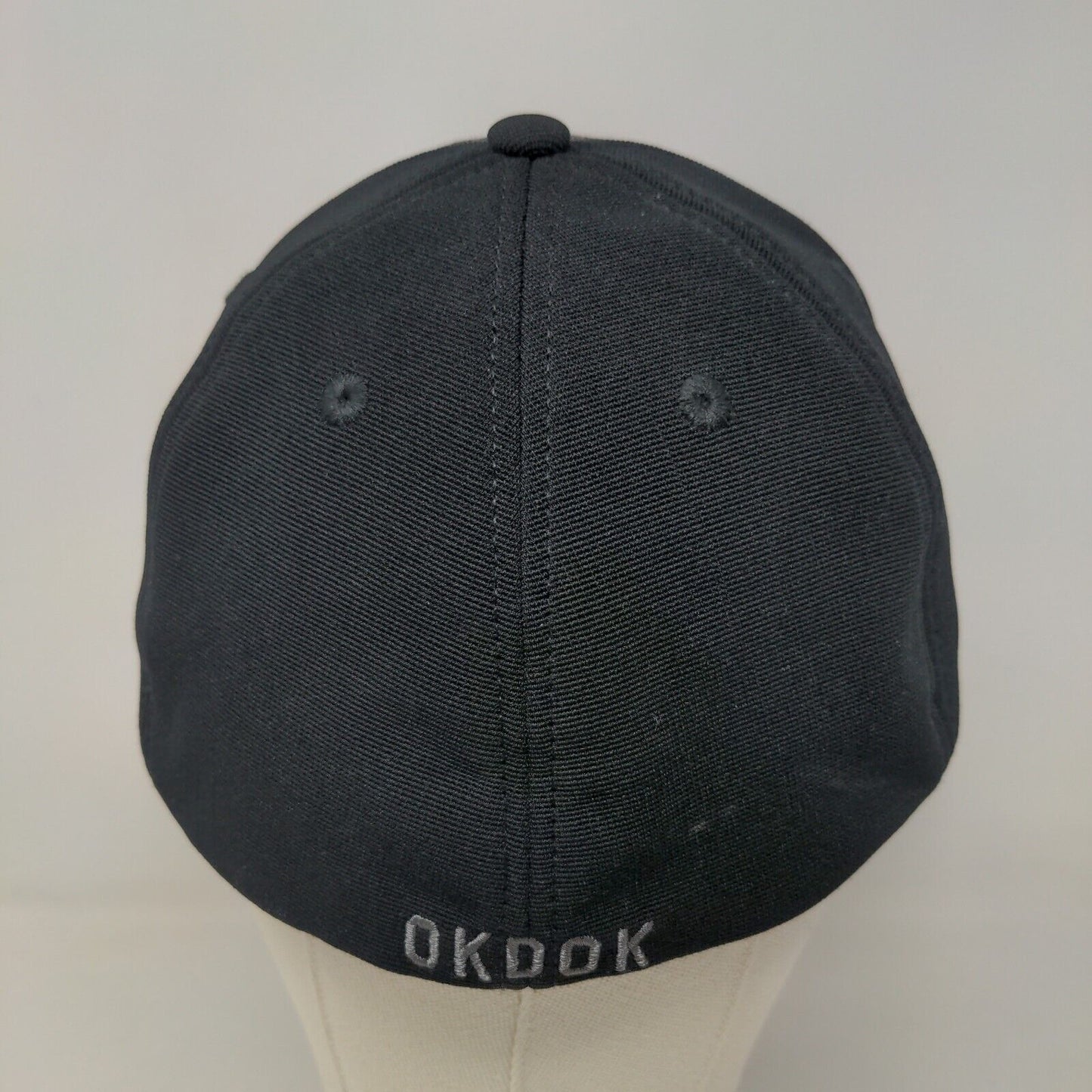 Okdok Men's Fitted Stretch Hat Gray Embroidered Logo Polyester Elastic