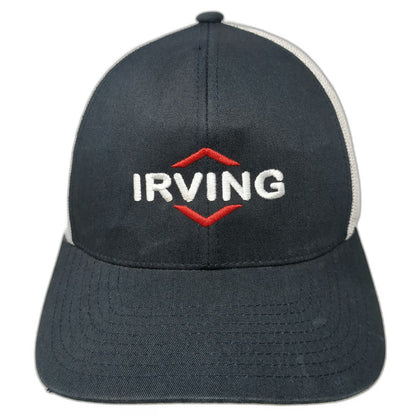 Pacific Headwear Trucker Hat Blue One Size Snapback Irving Oil Mesh Logo Gas