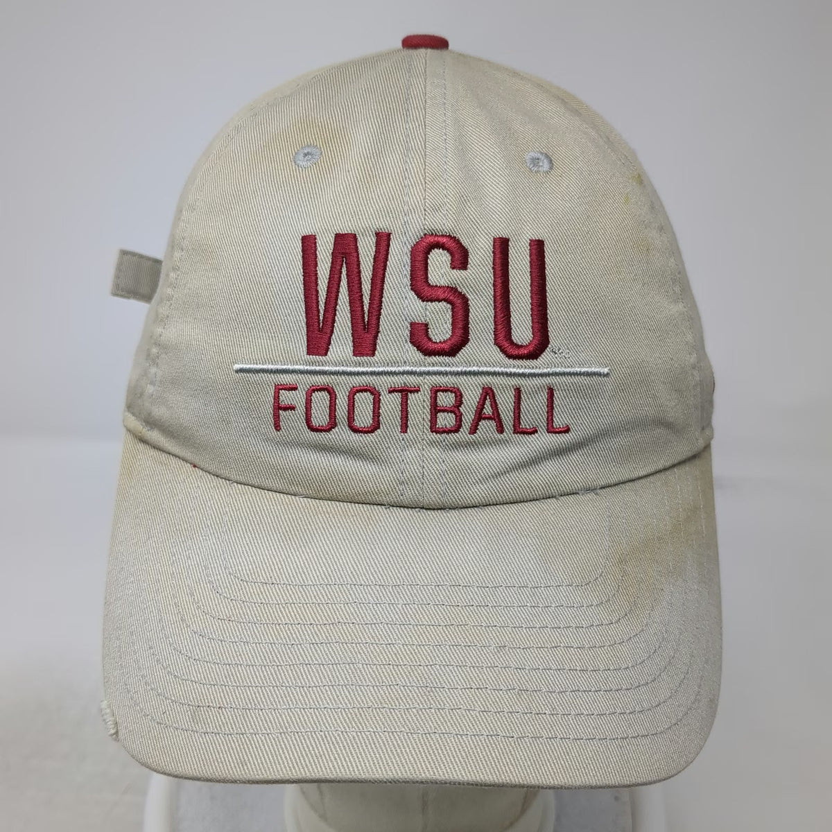 Nike Washington State Cougars NCAA Football Baseball Cap Beige One Size Hat Red