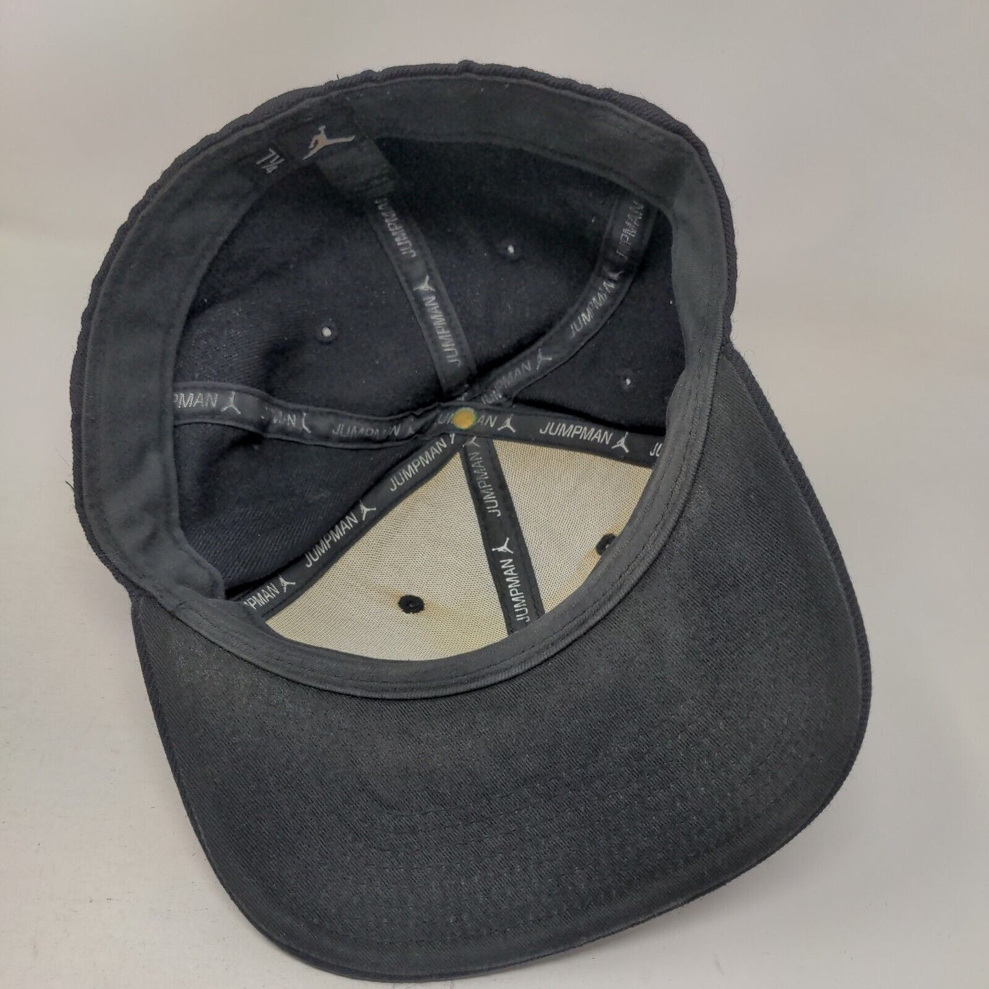 Jordan Jumpman Fitted Hat Black 7 1/4 Embroidered Vent Holes 6 Panel