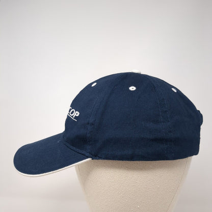 MECOP Strapback Hat Blue One Size Adjustable Solid 6 Panel Hit Wear