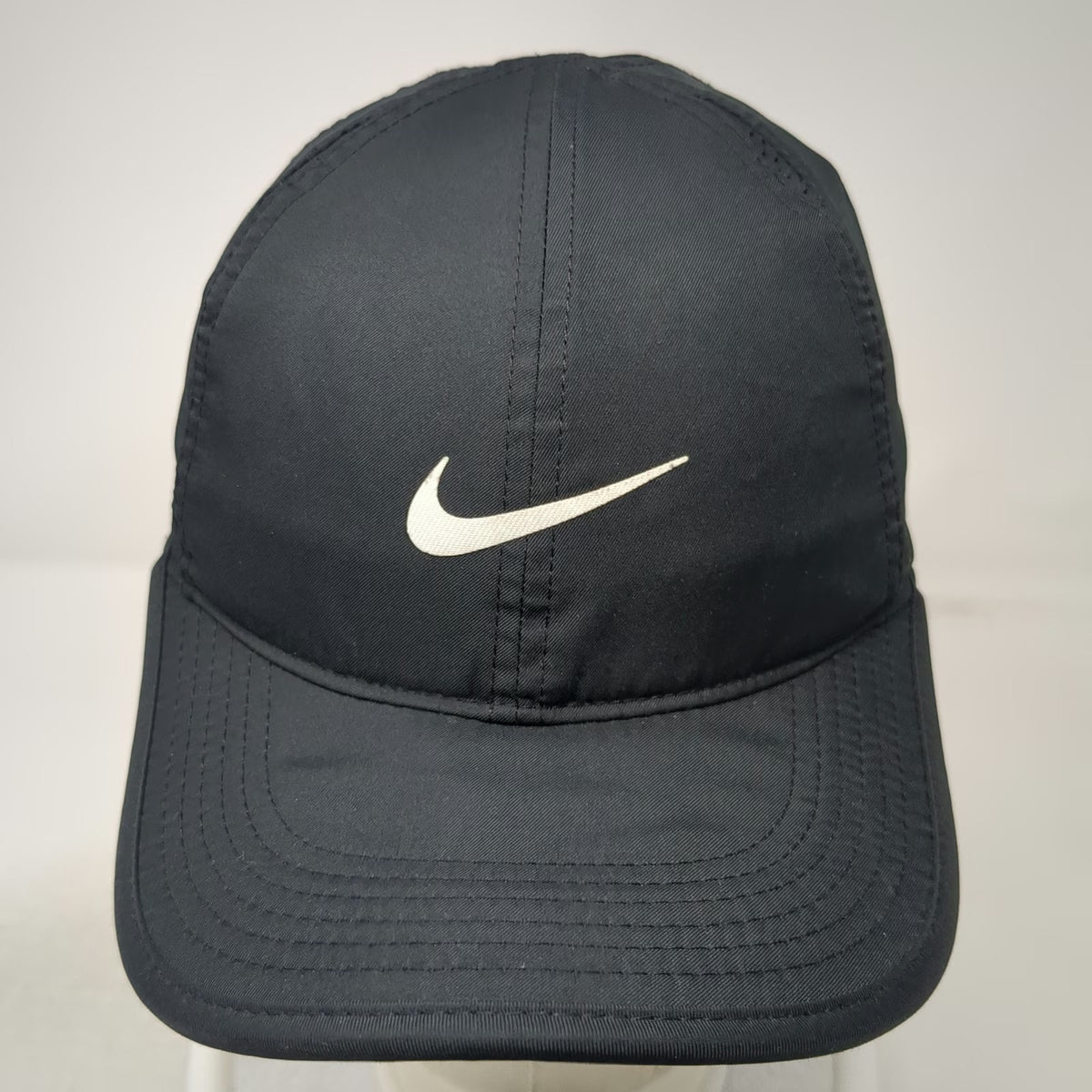 Nike Baseball Cap Black One Size Dri-Fit Featherlight Slideback Hat Swoosh Sport