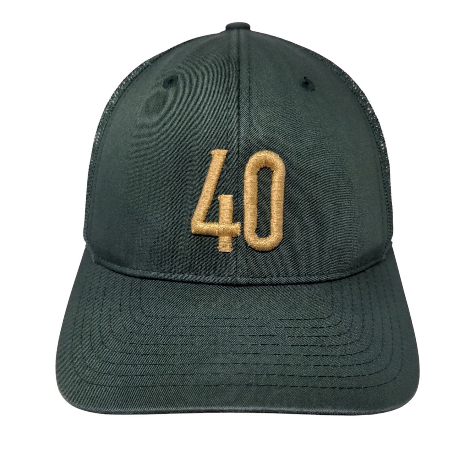 40 Snapback Mesh Back Trucker Hat Green OSFM Embroidered Richardson