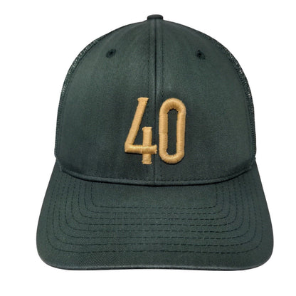 40 Snapback Mesh Back Trucker Hat Green OSFM Embroidered Richardson