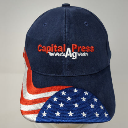 Capital Press The West's Ag Weekly Strapback Hat Blue One Size Adjustable
