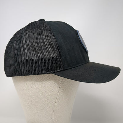 TravisMathew Trucker Hat Black Blue One Size Mesh Back Snapback Flexfit 110