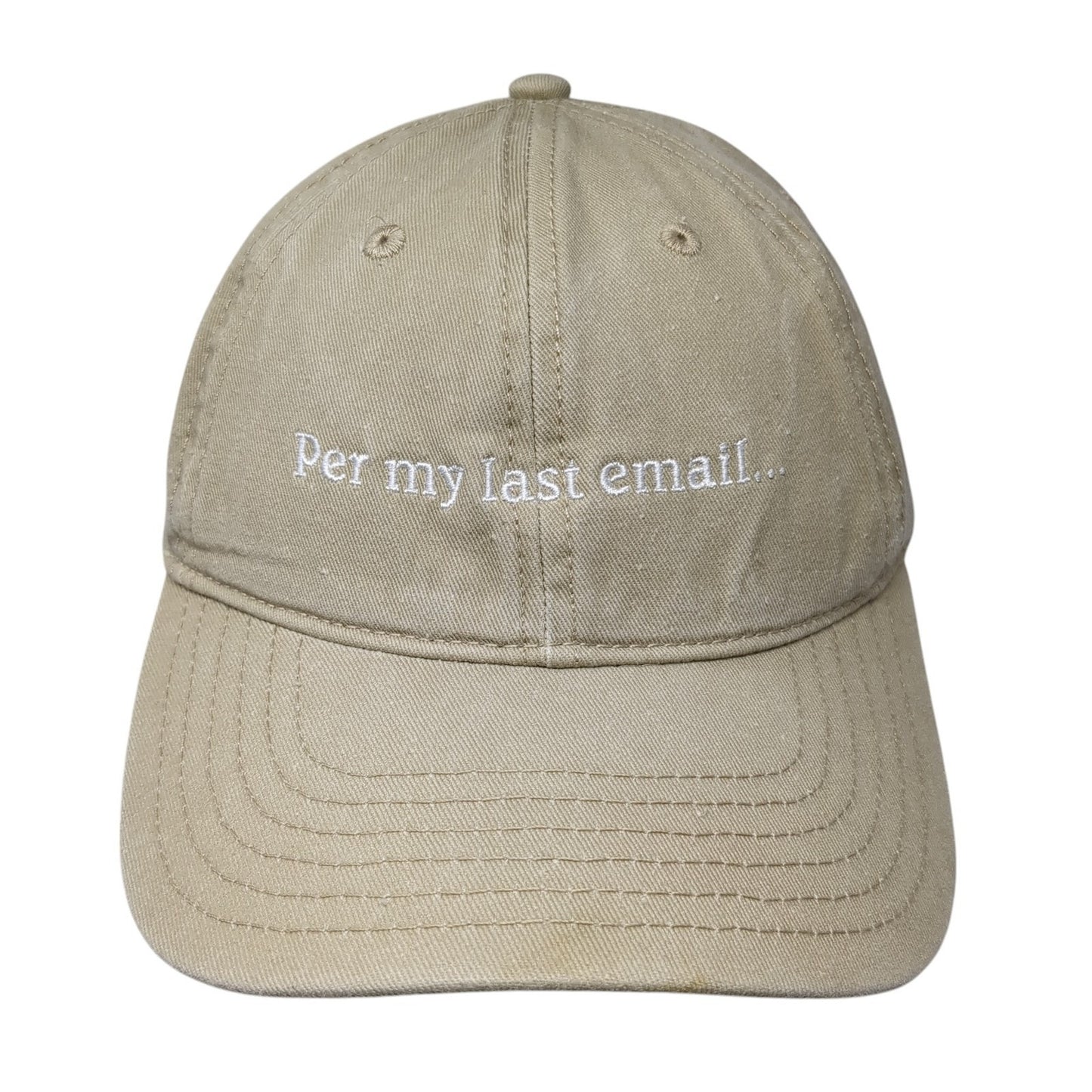 Per My Last Email Slideback Baseball Cap Brown One Size Adjustable Mad Engine