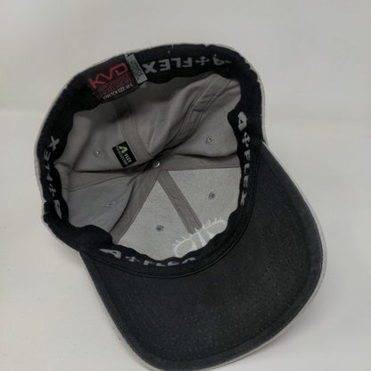 KVD Performance Headwear Fitted Hat Gray M/L Embroidered Flexfit