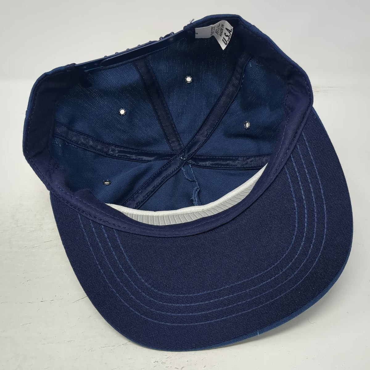 Master Dexter Lock Open A New Door 5 Panel Blue Snapback Hat USA Logo Vintage