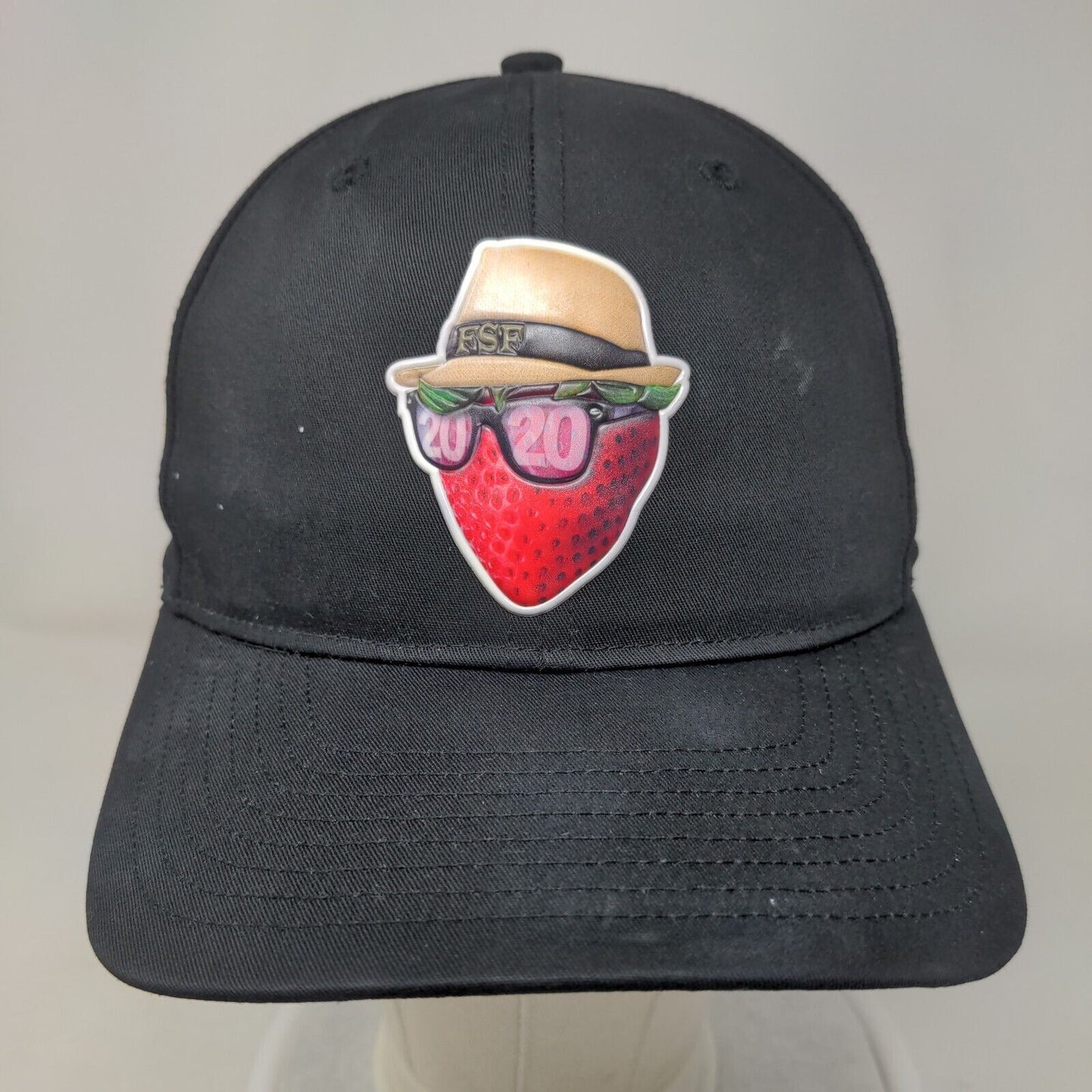 Cool Strawberry Snapback Hat Black M/L Embroidered Richardson Pro 212