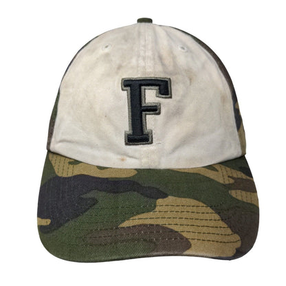 Unbranded Camo Slideback Hat Embroidered F Logo Adjustable Distressed Worn