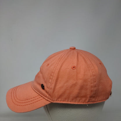 ROXY Strapback Hat Orange One Size Adjustable Embroidered Vented Holes Cotton