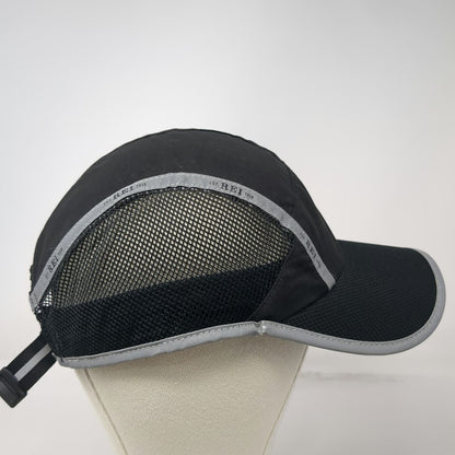 REI Baseball Cap Black One Size Reflective Mesh Strapback Hat Performance Run