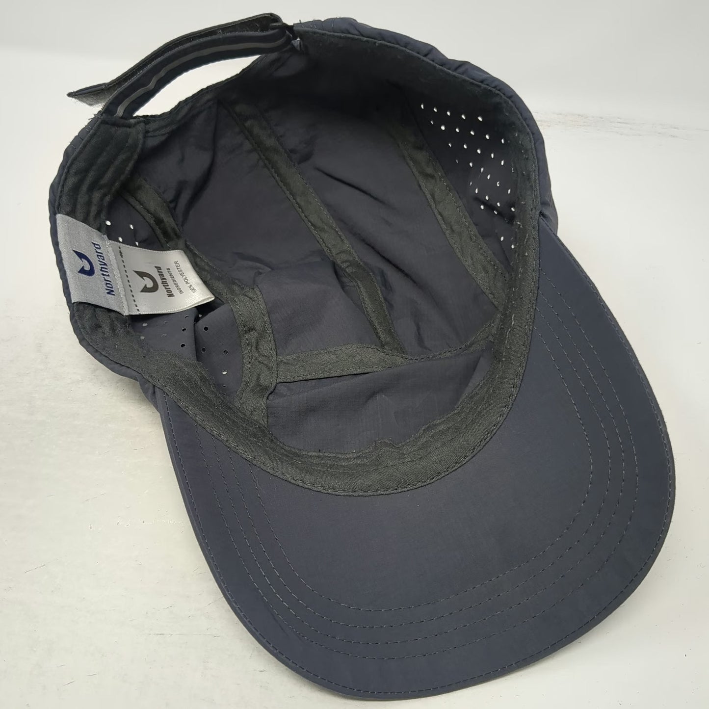 Northyard 5 Panel Hat Gray One Size Strapback Polyester Laser Cut Performance