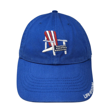 Life Is Good Adirondack Chair Slideback Hat Blue One Size Patriotic