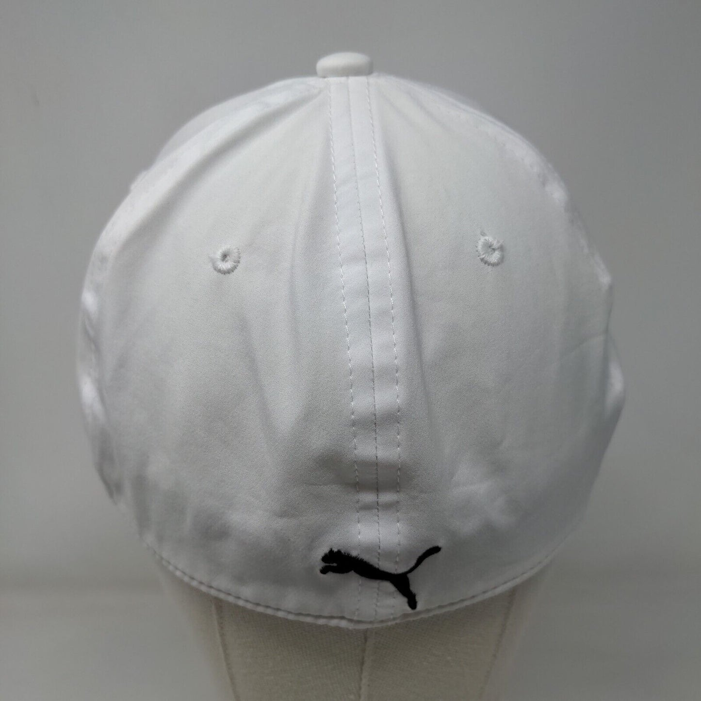 PUMA Stretch Fitted Hat White One Size Solid 6 Panel Vent Holes